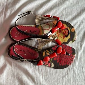 Sandals 8.5 chunky jewel orange